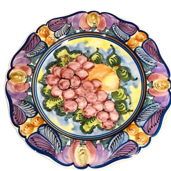 Vintage Skyros Designs Hand Painted Signed 12" Ceramic Decorative Plate - Picture 1 of 10